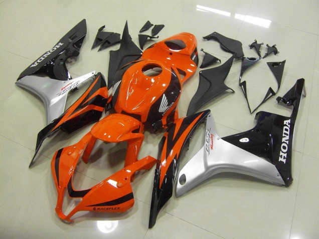 Naranja Plata Negro Inyección Kit Carenado Moto Honda CBR 600 RR 2007-2008