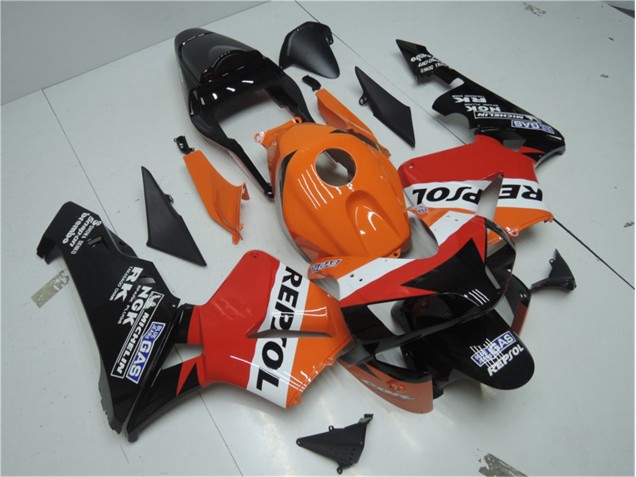 Naranja Rojo Negro Repsol Carenado Moto Honda CBR 600 RR 2003-2004