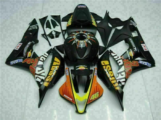 Negro Amarillo Repsol 46 Carenado Moto Honda CBR 600 RR 2007-2008