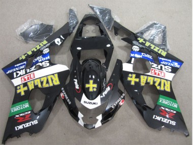 Negro Amarillo Rizla ABS Moto Plástico Suzuki GSXR 600 K4 2004-2005