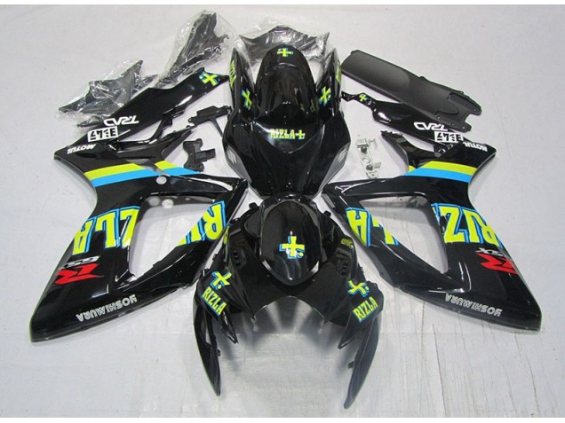 Negro Amarillo Rizla Carenado Moto Suzuki GSXR 600 K6 2006-2007 Negro Amarillo Rizla Carenado Moto Suzuki GSXR 600 K6 2006-2007