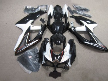 Negro Blanco ABS Moto Plástica Suzuki GSXR 600 K8 2008-2010