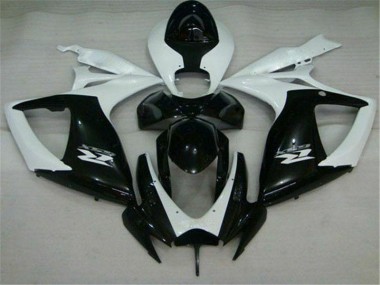 Negro Blanco Carenado Moto Suzuki GSXR 600 / 750 K6 2006-2007