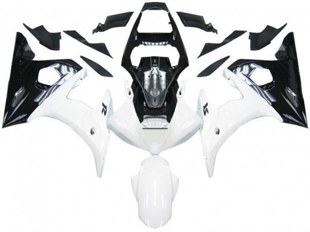 Negro Blanco Carenado Moto Yamaha R6 2003-2005