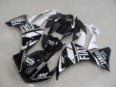Negro Blanco Fiat ABS Carenado Motocicleta Yamaha R1 2012-2014