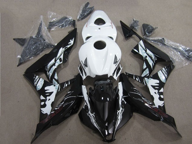 Negro Blanco Kit Completo Carenado Moto Honda CBR 600 RR 2007-2008