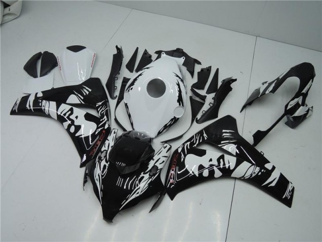 Negro Blanco Kits Completo Carenado Moto ABS Honda CBR 1000 RR 2008-2011