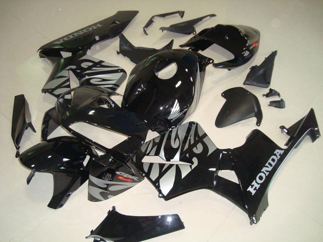 Negro Blanco Llama Carenado Moto Honda CBR 600 RR 2005-2006