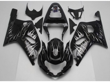 Negro Blanco Llama Carenado Moto Suzuki GSXR 600 / 750 K1 K2 K3 2001-2003