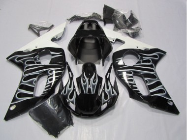 Negro Blanco Llama Carenado Moto Yamaha R6 1998-2002