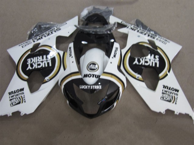 Negro Blanco Lucky Strike Motul Carenado Moto Suzuki GSXR 600 K4 2004-2005 Negro Blanco Lucky Strike Motul Carenado Moto Suzuki GSXR 600 K4 2004-2005