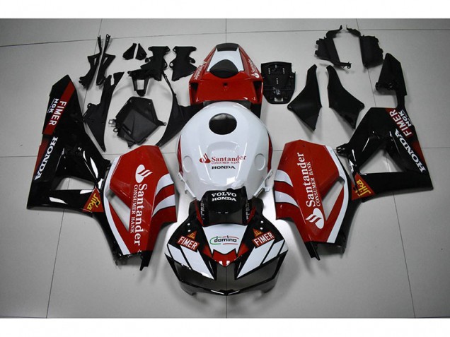 Negro Blanco Rojo Santander Carenado Moto Honda CBR 1000 RR 2012-2016