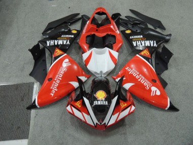 Negro Blanco Santander Rojo Carenado Moto Yamaha R1 2009-2011