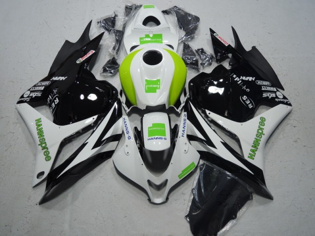 Negro Blanco Verde Hannspree Kits Completo Carenado Moto ABS Honda CBR 600 RR 2009-2012