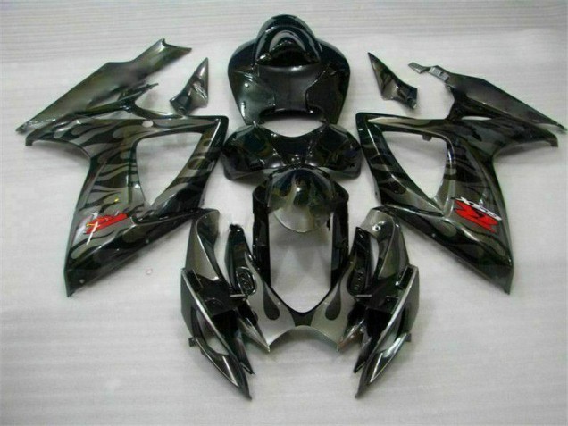 Negro Carenado Moto & Plástico Suzuki GSXR 600 / 750 K6 2006-2007
