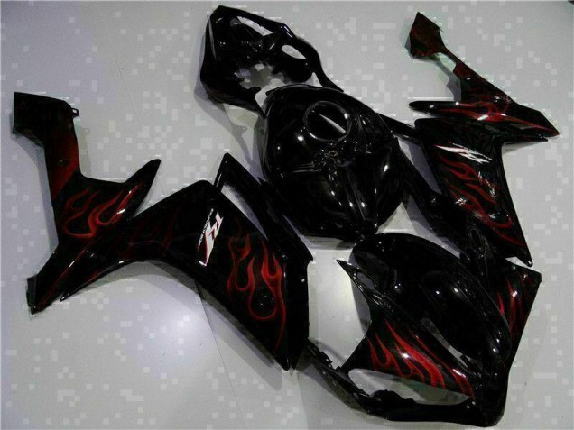 Negro Carrocería Motocicletas Yamaha R1 2007-2008