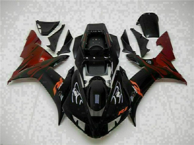 Negro Completo ABS Moto Plástico Yamaha R1 2002-2003