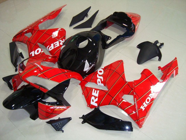 Negro Hombre Araña Repsol Carenado Moto Honda CBR 600 RR 2003-2004