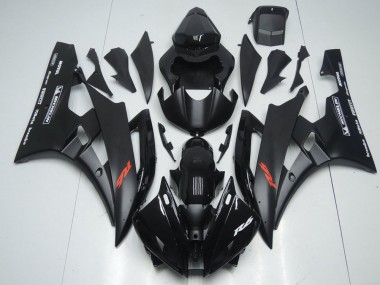 Negro Mate & Brillante Negro Carenado Moto Yamaha R6 2006-2007