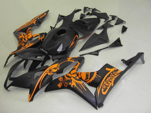 Negro Mate Naranja Pegatinas Carenado Moto Honda CBR 600 RR 2007-2008
