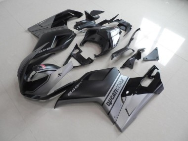 Negro Mate Plata Estilo OEM Carenado Moto Ducati 848 1098 1198 2007-2014