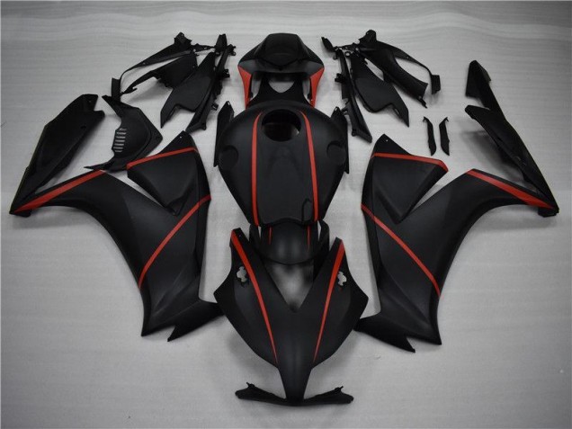 Negro Mate Rojo Carenado Moto Honda CBR 1000 RR 2012-2016 Negro Mate Rojo Carenado Moto Honda CBR 1000 RR 2012-2016