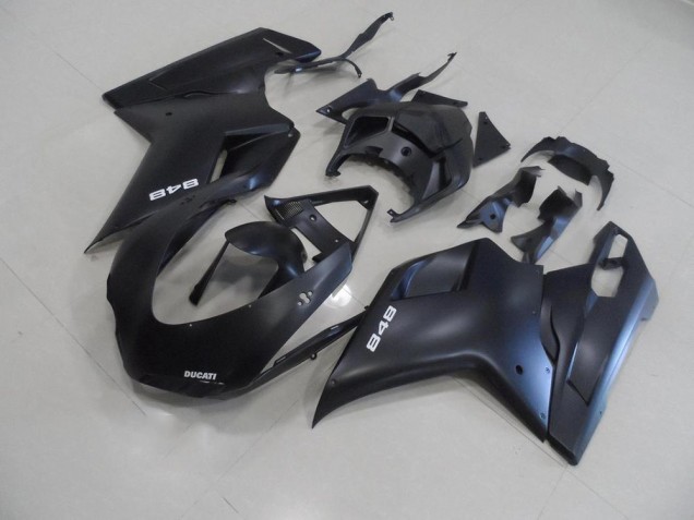 Negro Mate con Blanco 848 Carenado Moto Ducati 848 1098 1198 2007-2014 Negro Mate con Blanco 848 Carenado Moto Ducati 848 1098 1198 2007-2014
