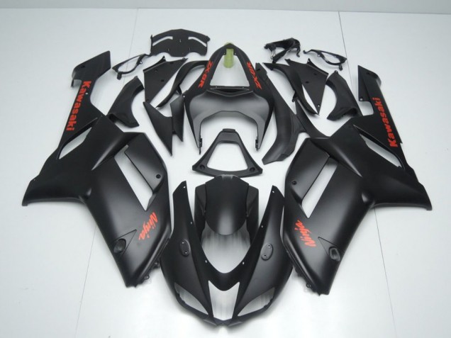 Negro Mate con Rojo Pegatinas Carenado Moto Kawasaki ZX6R 2007-2008 Negro Mate con Rojo Pegatinas Carenado Moto Kawasaki ZX6R 2007-2008