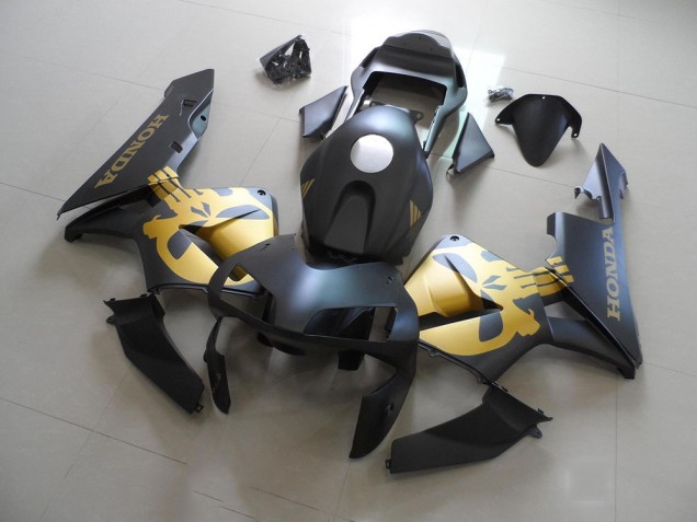 Negro Oro Calcomanías Kit Carenado Moto Honda CBR 600 RR 2003-2004
