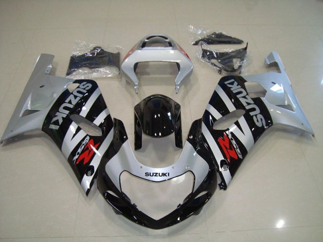 Negro Plata Carenado Moto Suzuki GSXR 750 K1 K2 K3 2001-2003 Negro Plata Carenado Moto Suzuki GSXR 750 K1 K2 K3 2001-2003