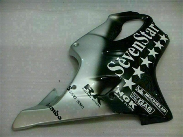 Negro Plata SevenStarss Carenado Moto Honda CBR 600 F4i 2001-2003