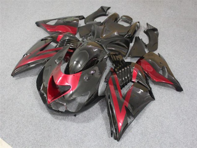 Negro Rojo ABS Carenado Motocicleta Kawasaki ZX14R ZZR 1400 2006-2011 Negro Rojo ABS Carenado Motocicleta Kawasaki ZX14R ZZR 1400 2006-2011