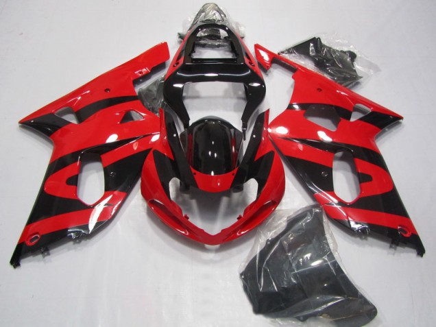 Negro Rojo ABS Moto Plástico Suzuki GSXR 750 K1 K2 K3 2001-2003