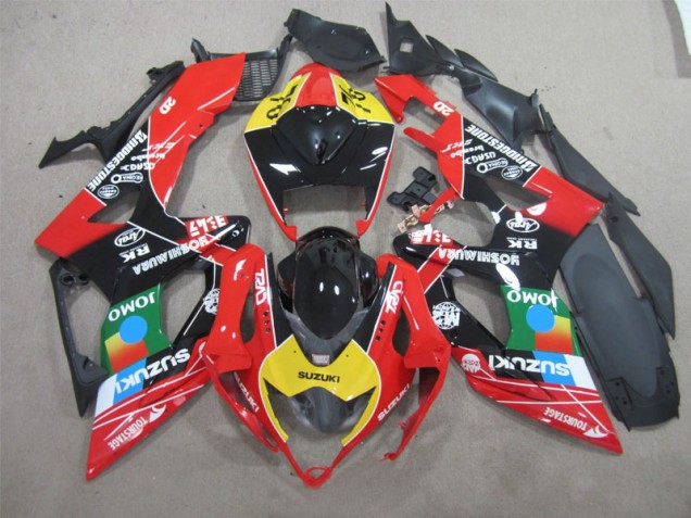 Negro Rojo Amarillo Jomo Carenado Moto Suzuki GSXR 600 K6 2006-2007 Negro Rojo Amarillo Jomo Carenado Moto Suzuki GSXR 600 K6 2006-2007