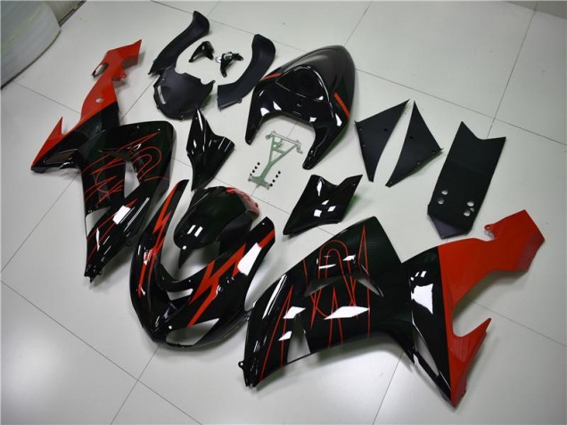 Negro Rojo Carenado Moto Kawasaki ZX10R 2006-2007