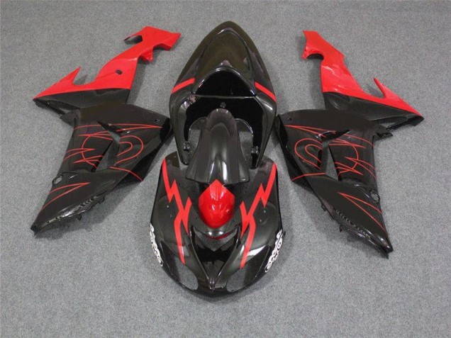 Negro Rojo Carenado Moto Kawasaki ZX10R 2006-2007