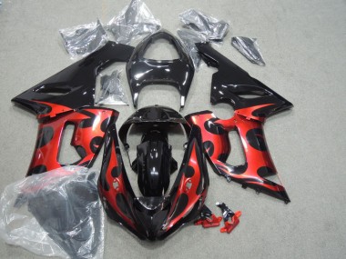 Negro Rojo Carenado Moto Kawasaki ZX6R 2005-2006