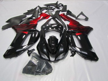 Negro Rojo Carenado Moto Kawasaki ZX6R 2007-2008