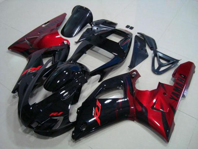 Negro Rojo Carenado Moto Yamaha R1 1998-1999