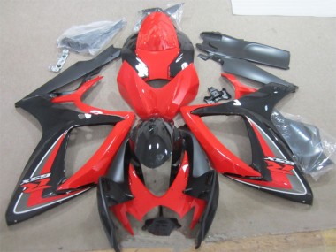 Negro Rojo Carrocería Motocicletas Suzuki GSXR 600 K6 2006-2007