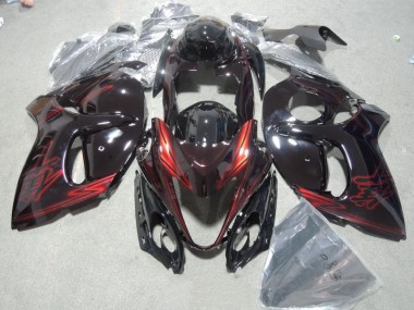 Negro Rojo Kit Carenado Inyección Suzuki GSXR 1300 Hayabusa 2008-2019