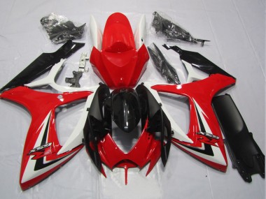 Negro Rojo Kit Completo Carenado Moto Suzuki GSXR 600 K6 2006-2007