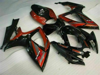 Negro Rojo Kits Completo Carenado Moto Suzuki GSXR 600 / 750 K6 2006-2007