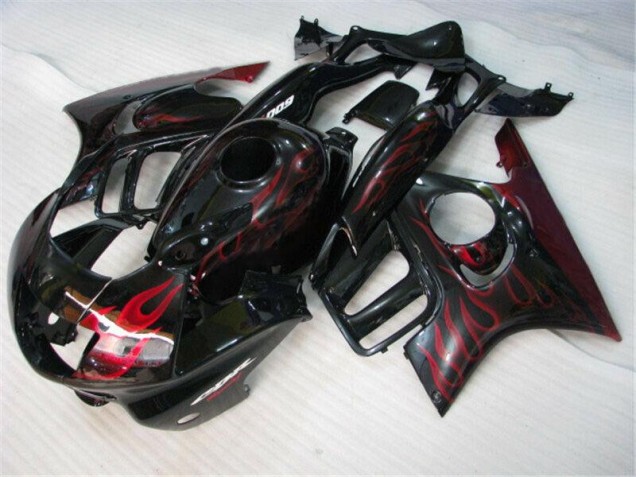 Negro Rojo Llama ABS Moto Plástico Honda CBR 600 F3 1995-1998