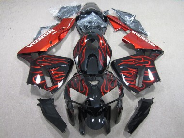 Negro Rojo Llama Carenado Moto Honda CBR 600 RR 2005-2006