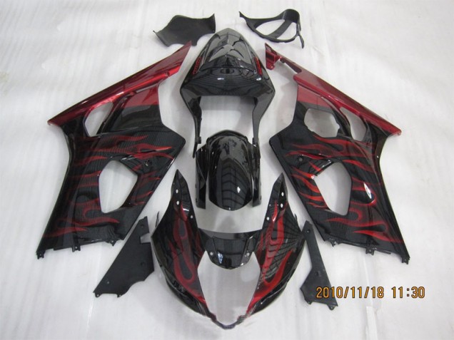 Negro Rojo Llama Carenado Moto Suzuki GSXR 1000 K3 2003-2004 Negro Rojo Llama Carenado Moto Suzuki GSXR 1000 K3 2003-2004