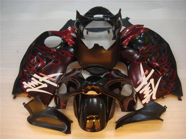 Negro Rojo Llama Carenado Moto Suzuki GSXR 1300 Hayabusa 1996-2007 Negro Rojo Llama Carenado Moto Suzuki GSXR 1300 Hayabusa 1996-2007