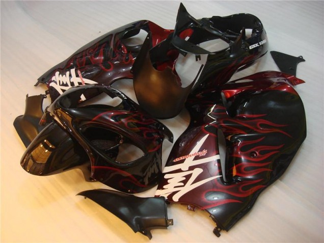 Negro Rojo Llama Carenado Moto Suzuki GSXR 1300 Hayabusa 1996-2007 Negro Rojo Llama Carenado Moto Suzuki GSXR 1300 Hayabusa 1996-2007