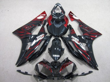 Negro Rojo Llama Kits Carenado Moto Yamaha R6 2006-2007