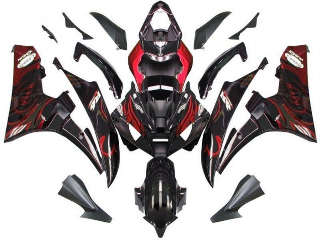 Negro Rojo Llama Kits Completo Carenado Moto Yamaha R6 2006-2007 Negro Rojo Llama Kits Completo Carenado Moto Yamaha R6 2006-2007